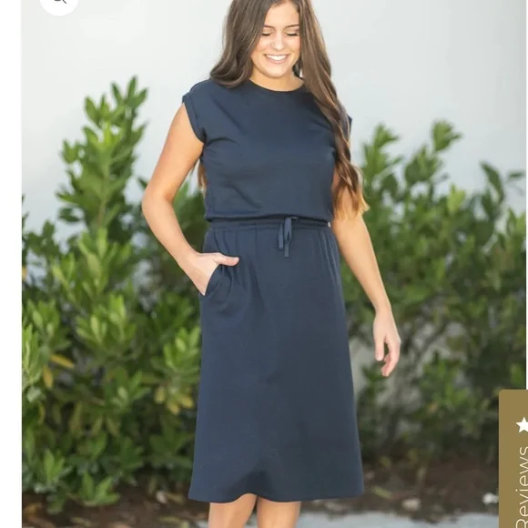 Inherit Rust Orange dress with Cuffed Short Sleeves - Picture 6 of 8